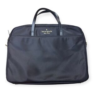 Kate Spade NY Nylon Laptop Daily Universal Bag Black & White Striped Interior